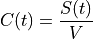 C(t) = \frac{S(t)}{V}